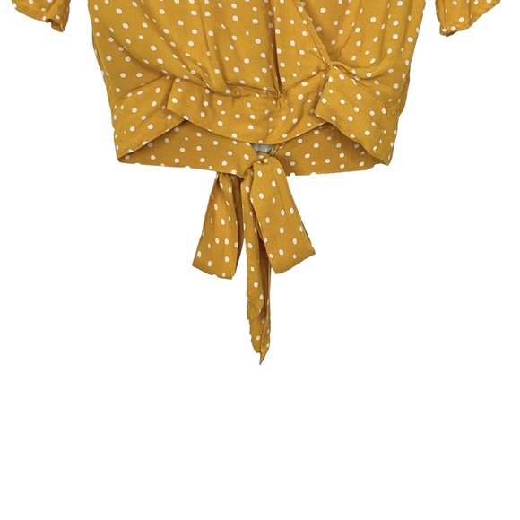 Abercrombie & Fitch Polka Dot Surplice Tie Back Blouse - Picture 4 of 8